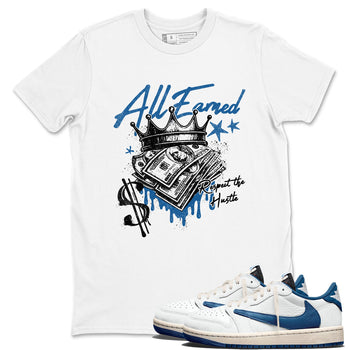 Sneaker match tees  Sneaker Tees To Match Air Jordan 1 Travis Scott Fragment Shoes  All Earned Tee White 1
