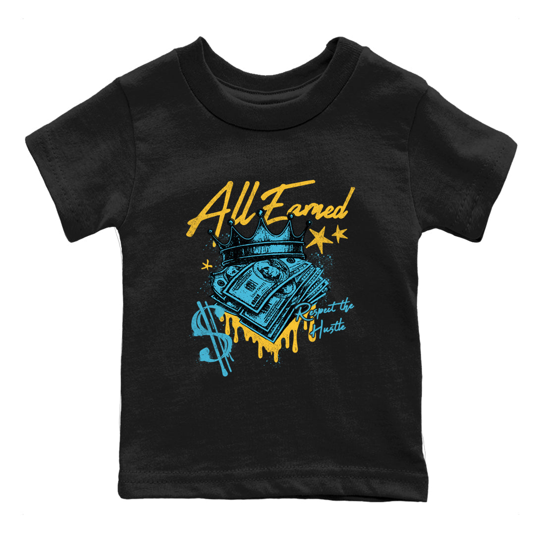 Sneaker match tees – Sneaker Tees To Match Air Jordan 11 Gamma Shoes – All Earned Kids T-Shirt Black 2