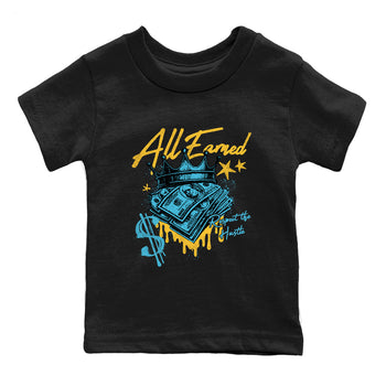 Sneaker match tees – Sneaker Tees To Match Air Jordan 11 Gamma Shoes – All Earned Kids T-Shirt Black 2