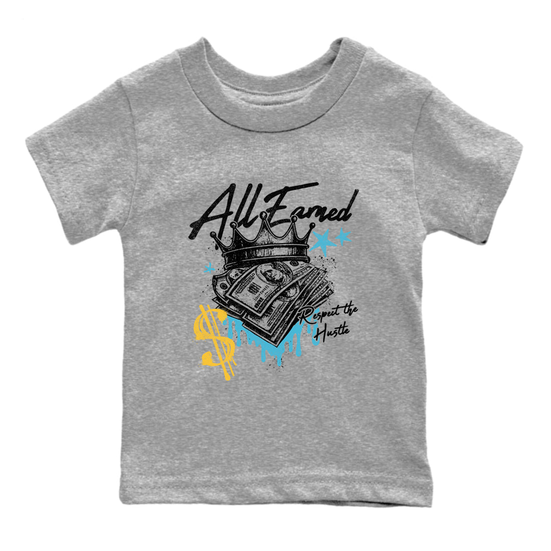 Sneaker match tees – Sneaker Tees To Match Air Jordan 11 Gamma Shoes – All Earned Kids T-Shirt Heather Grey 2
