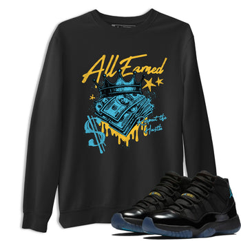 Sneaker match tees – Sneaker Tees To Match Air Jordan 11 Gamma Shoes – All Earned Tee Black 1