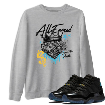 Sneaker match tees – Sneaker Tees To Match Air Jordan 11 Gamma Shoes – All Earned Tee Heather Grey 1