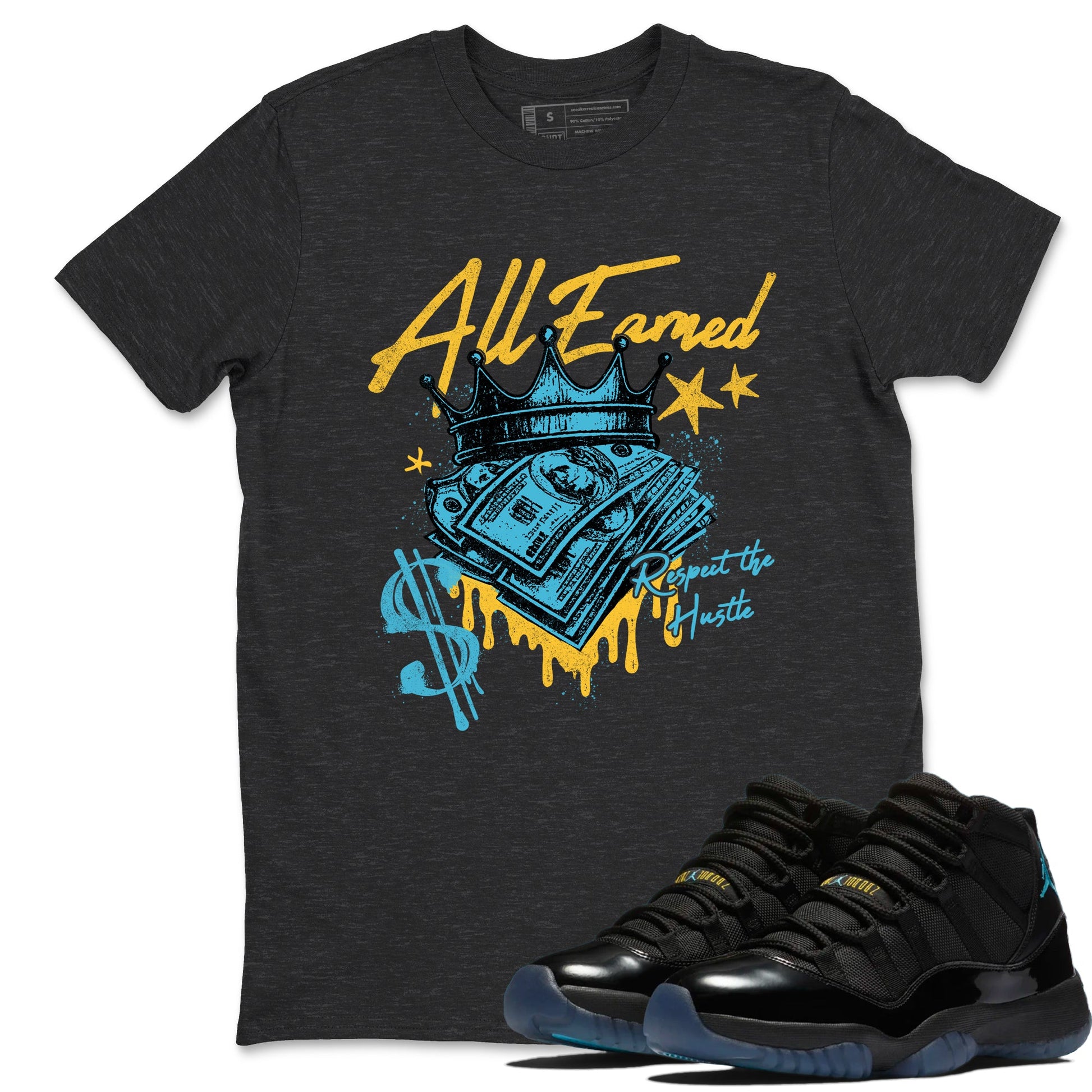 Sneaker match tees – Sneaker Tees To Match Air Jordan 11 Gamma Shoes – All Earned Tee Charcoal Heather 1