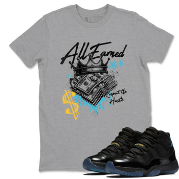 Sneaker match tees – Sneaker Tees To Match Air Jordan 11 Gamma Shoes – All Earned Tee Heather Grey 1