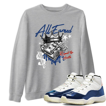 Sneaker match tees – Sneaker Threads To Match Air Jordan 11 Rare Air Shoes – All Earned Tee Heather Grey 1