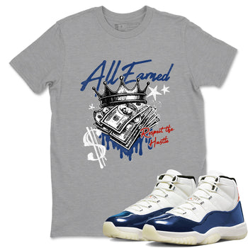 Sneaker match tees – Sneaker Threads To Match Air Jordan 11 Rare Air Shoes – All Earned Tee Heather Grey 1