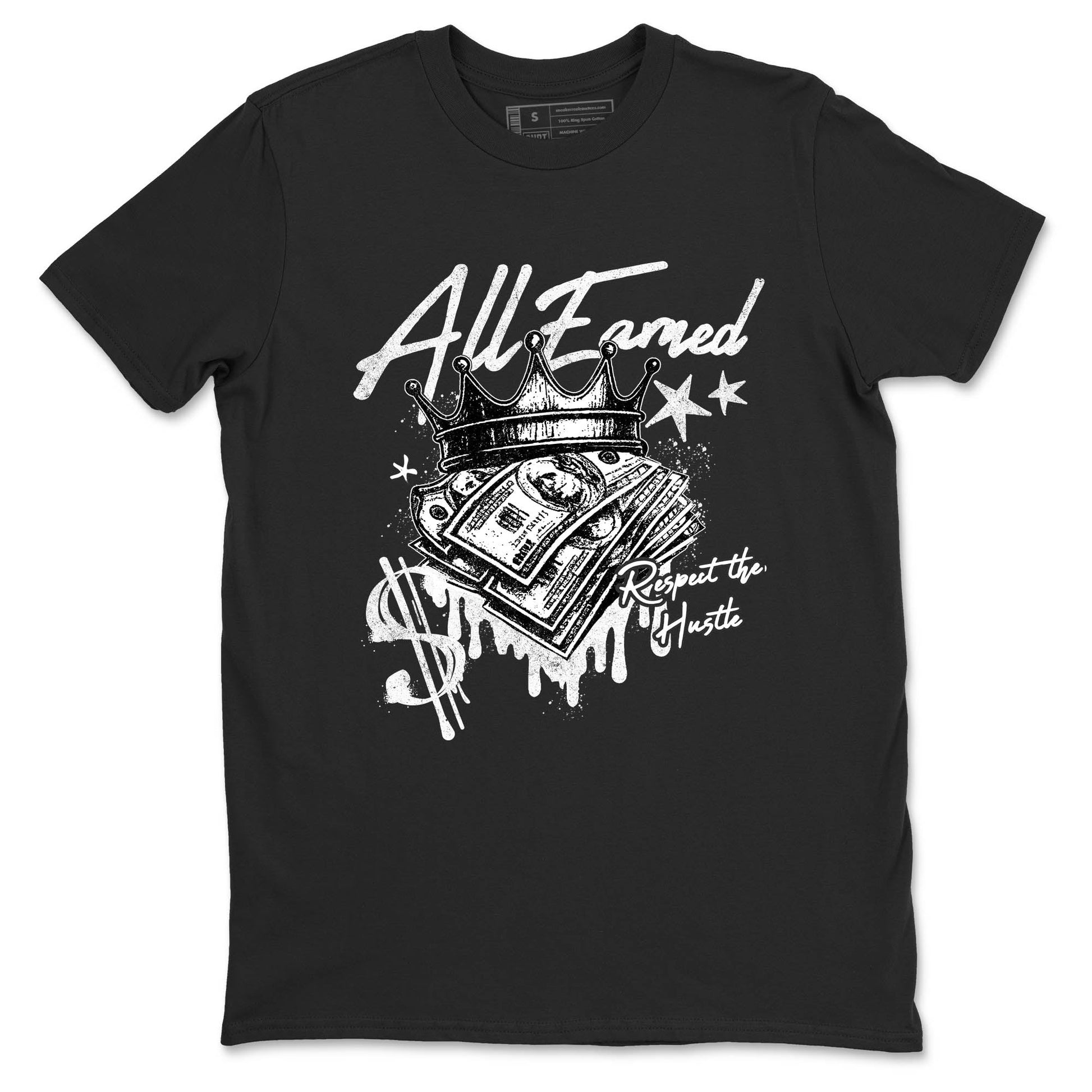Best Sneakerfit graphic tee – Sneaker Tees To Match Air Jordan 4 Retro Black Cat Sneakers – All Earned Tee Black 2
