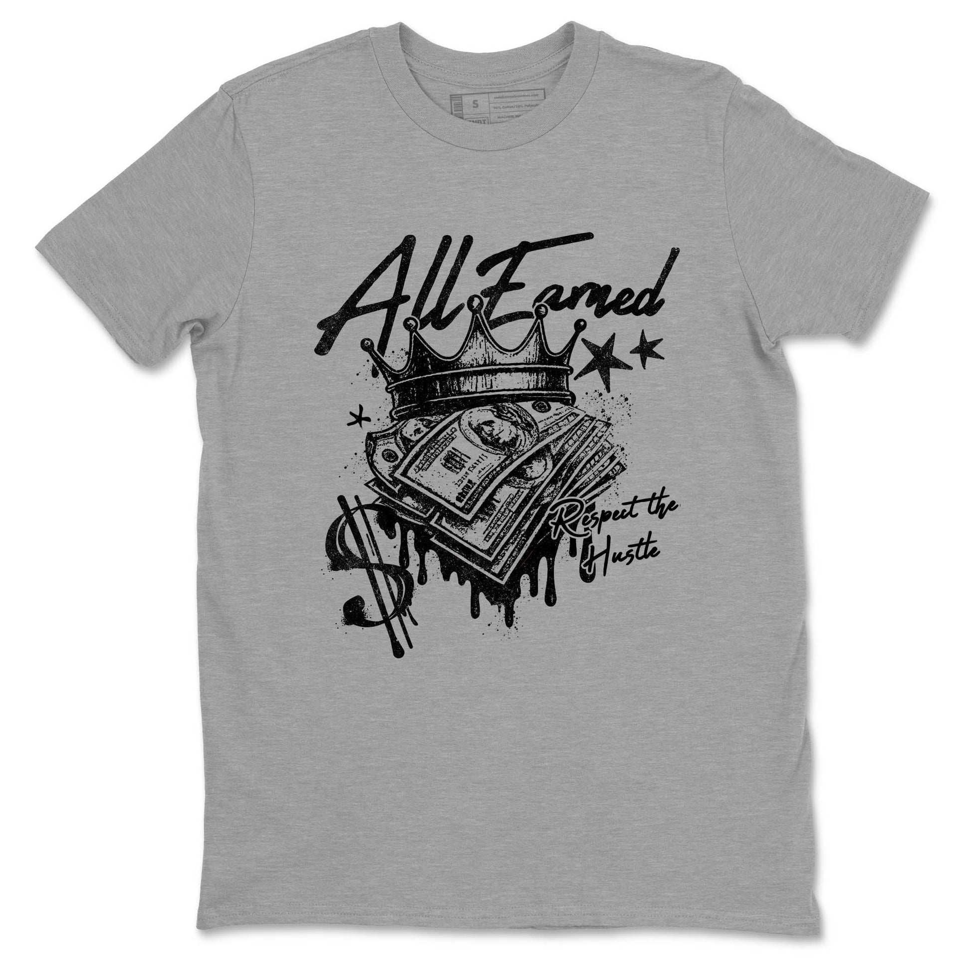 Best Sneakerfit graphic tee – Sneaker Tees To Match Air Jordan 4 Retro Black Cat Sneakers – All Earned Tee Heather Grey 2