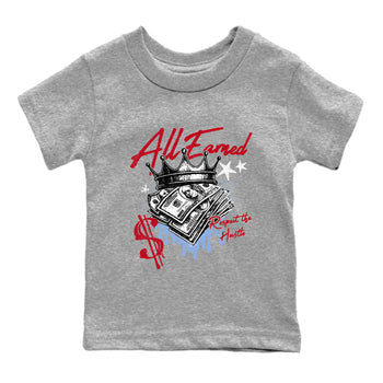 Sneaker match tees – Sneaker Tees To Match Air Jordan 5 Fire Red Shoes – All Earned Kids T-Shirt Heather Grey 2