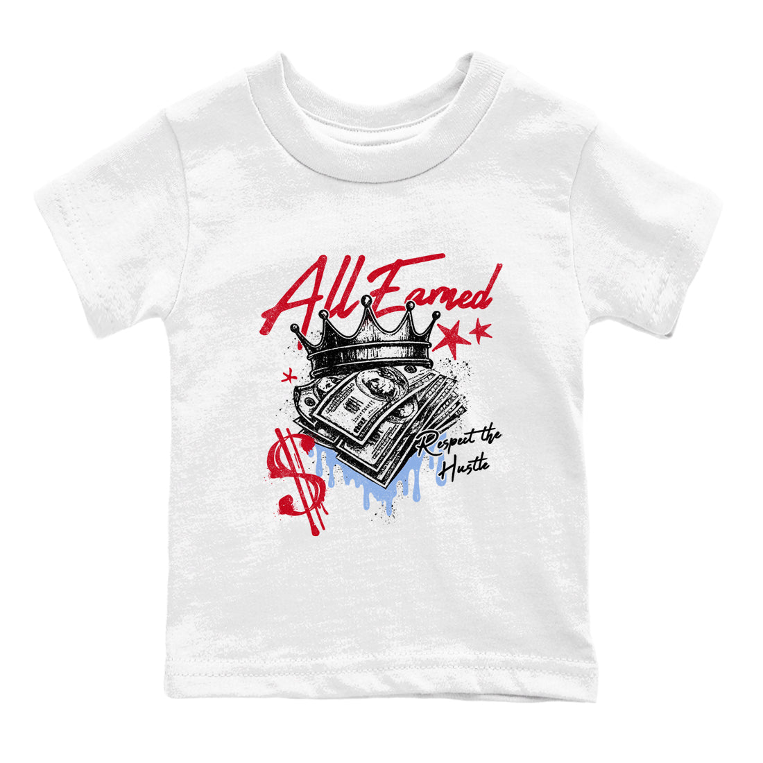Sneaker match tees – Sneaker Tees To Match Air Jordan 5 Fire Red Shoes – All Earned Kids T-Shirt White 2