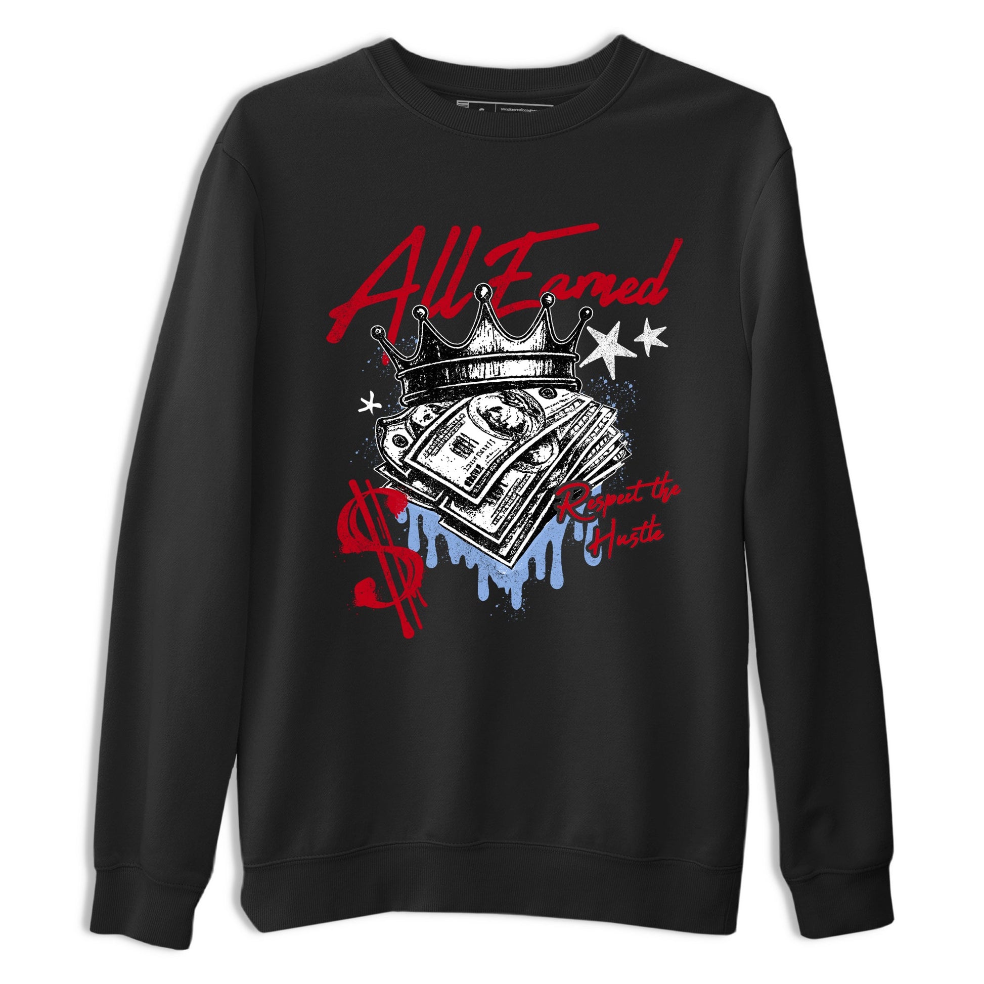 Sneaker match tees – Sneaker Tees To Match Air Jordan 5 Fire Red Shoes – All Earned Tee Black 2