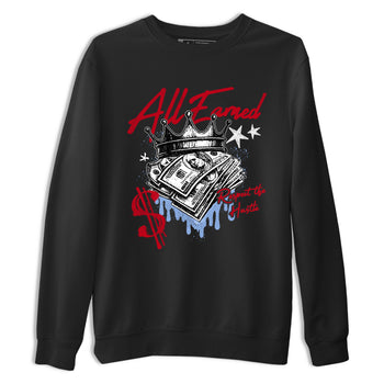 Sneaker match tees – Sneaker Tees To Match Air Jordan 5 Fire Red Shoes – All Earned Tee Black 2