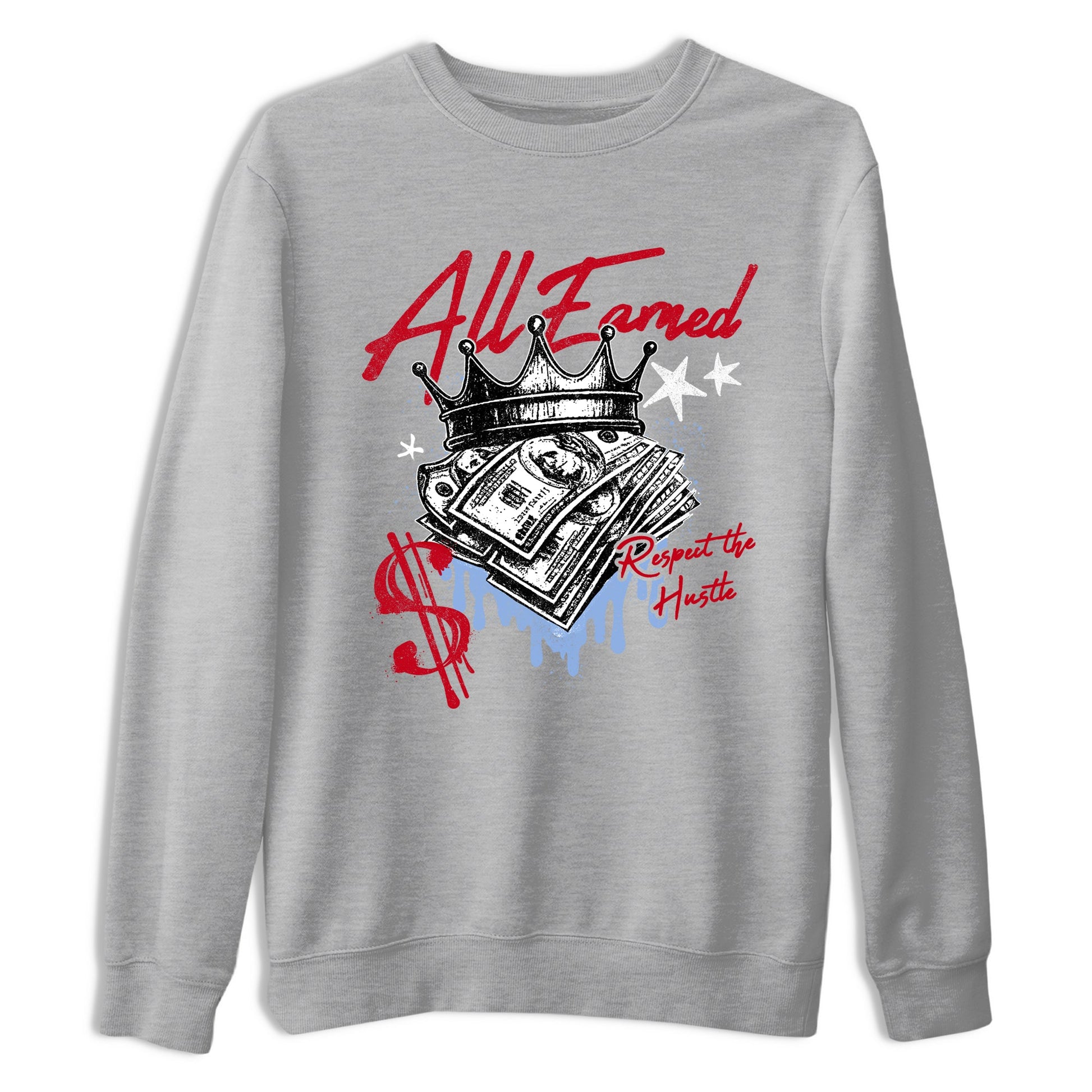 Sneaker match tees – Sneaker Tees To Match Air Jordan 5 Fire Red Shoes – All Earned Tee Heather Grey 2