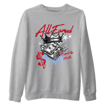 Sneaker match tees – Sneaker Tees To Match Air Jordan 5 Fire Red Shoes – All Earned Tee Heather Grey 2