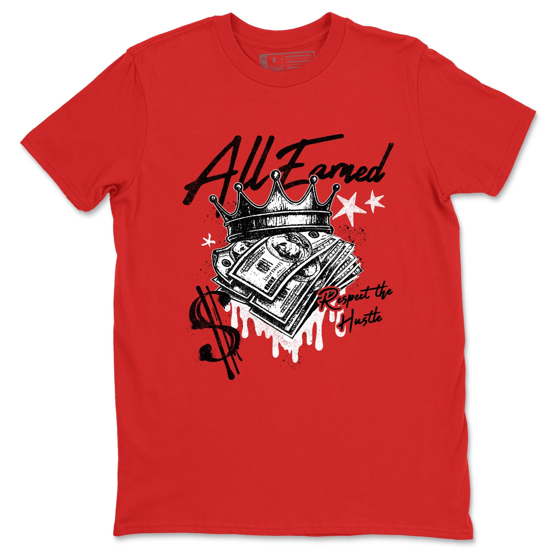 Sneaker match tees – Sneaker Tees To Match Air Jordan 5 Fire Red Shoes – All Earned Tee Red 2