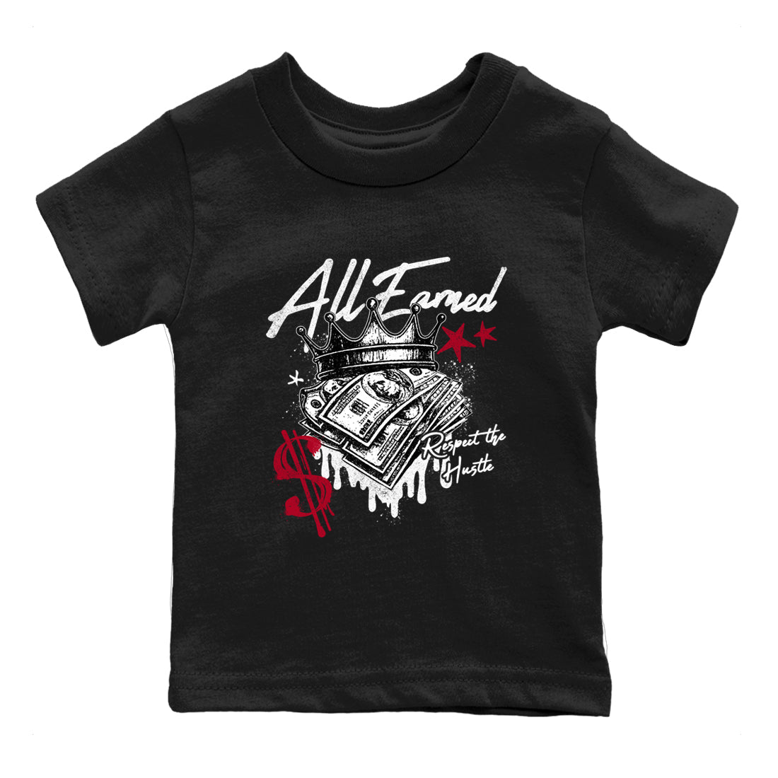 Sneaker match tees – Sneaker Tees To Match Air Jordan 8 Bunny Shoes Air Jordan 8 Bunny White and True Red – All Earned Kids T-Shirt Black 2