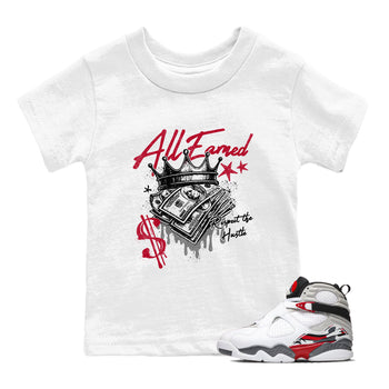 Sneaker match tees – Sneaker Tees To Match Air Jordan 8 Bunny Shoes Air Jordan 8 Bunny White and True Red – All Earned Kids T-Shirt White 1