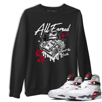 Sneaker match tees – Sneaker Tees To Match Air Jordan 8 Bunny Shoes Air Jordan 8 Bunny White and True Red – All Earned Tee Black 1