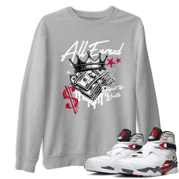 Sneaker match tees – Sneaker Tees To Match Air Jordan 8 Bunny Shoes Air Jordan 8 Bunny White and True Red – All Earned Tee Heather Grey 1