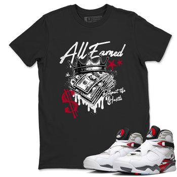 Sneaker match tees – Sneaker Tees To Match Air Jordan 8 Bunny Shoes Air Jordan 8 Bunny White and True Red – All Earned Tee Black 1