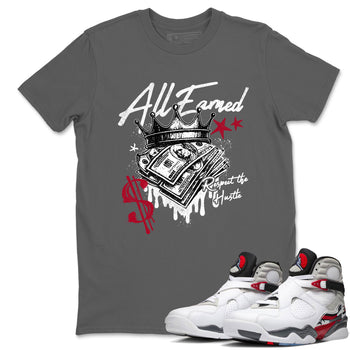 Sneaker match tees – Sneaker Tees To Match Air Jordan 8 Bunny Shoes Air Jordan 8 Bunny White and True Red – All Earned Tee Cool Grey 1