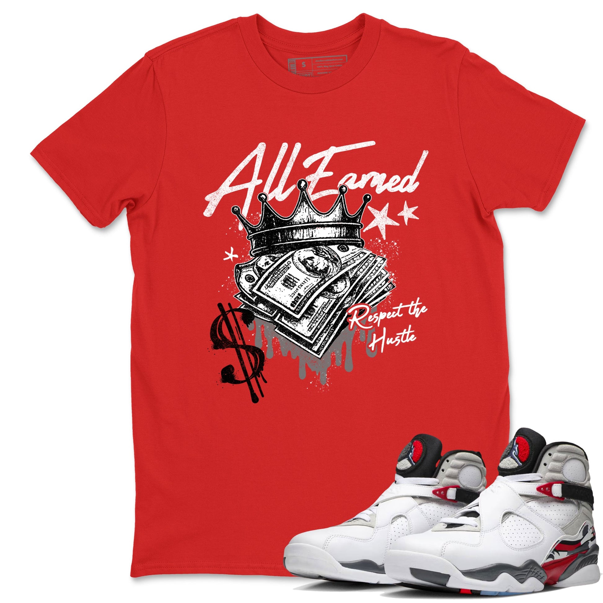 Sneaker match tees – Sneaker Tees To Match Air Jordan 8 Bunny Shoes Air Jordan 8 Bunny White and True Red – All Earned Tee Red 1