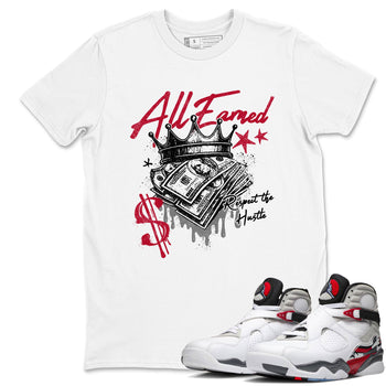 Sneaker match tees – Sneaker Tees To Match Air Jordan 8 Bunny Shoes Air Jordan 8 Bunny White and True Red – All Earned Tee White 1