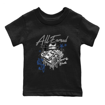Sneaker match tees – Sneaker Tees To Match Air Jordan 9 Flint Grey Shoes – All Earned Kids T-Shirt Black 2