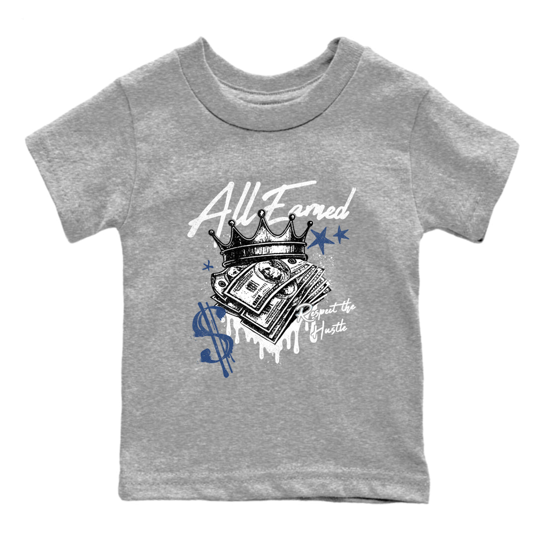 Sneaker match tees – Sneaker Tees To Match Air Jordan 9 Flint Grey Shoes – All Earned Kids T-Shirt Heather Grey 2