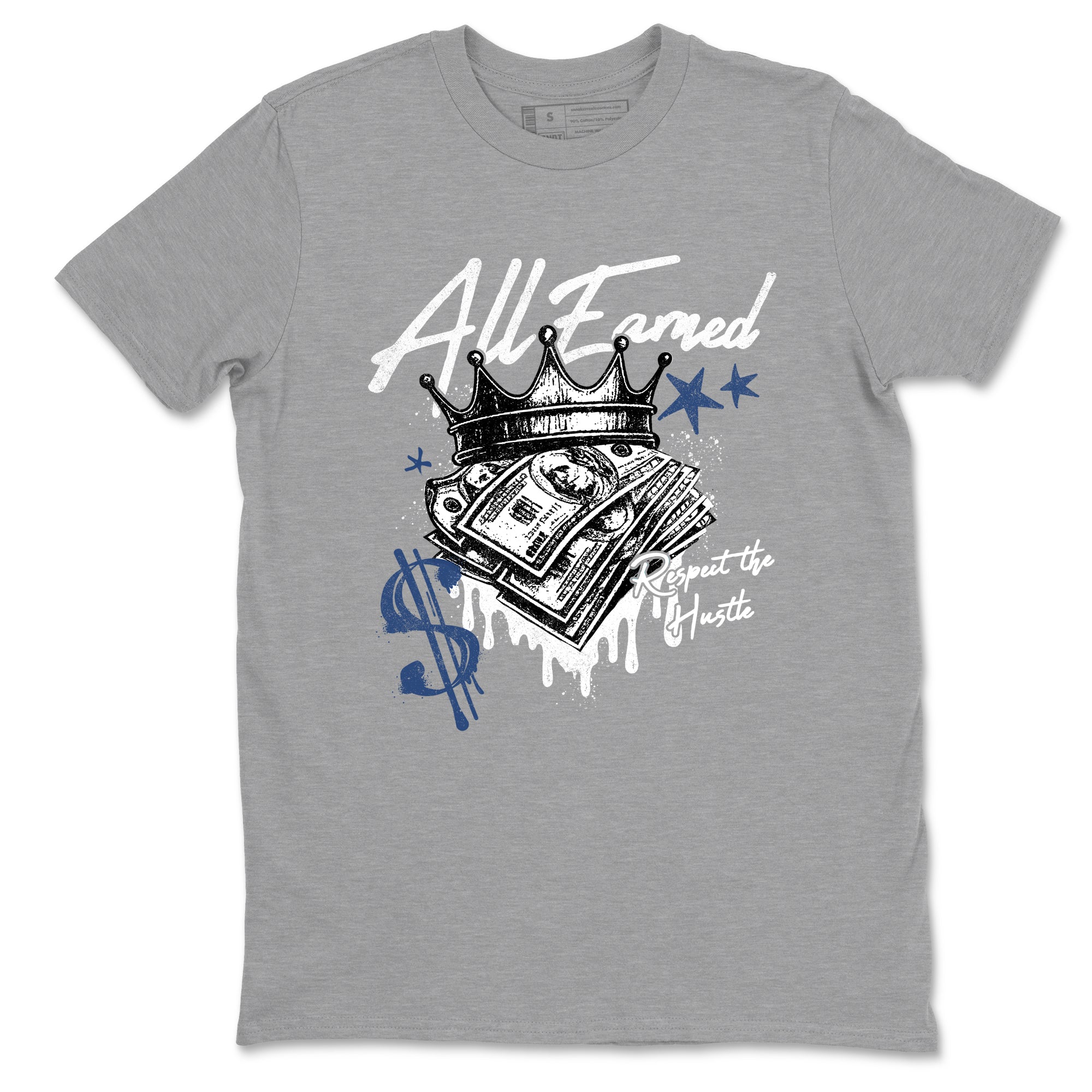 Sneaker match tees – Sneaker Tees To Match Air Jordan 9 Flint Grey Shoes – All Earned Tee Heather Grey 2