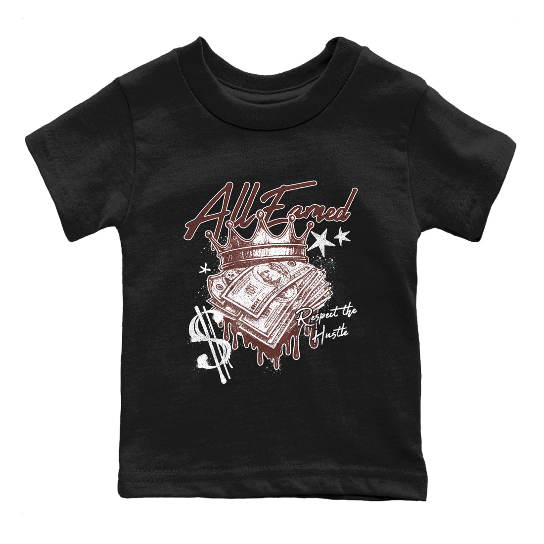 Sneaker match tees – Sneaker Tees To Match Dunk Low Football Shoes – All Earned Kids T-Shirt Black 2