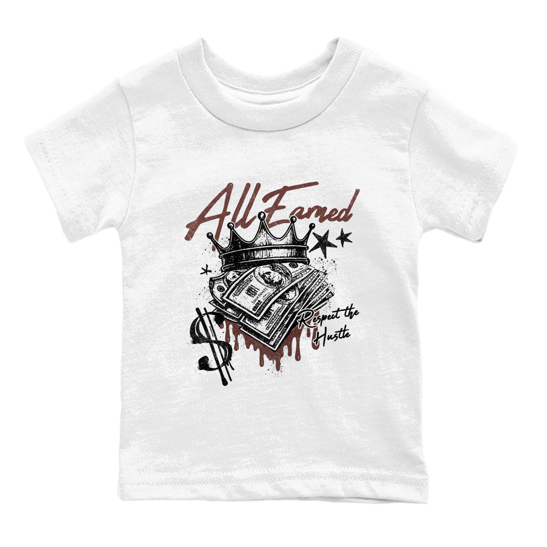 Sneaker match tees – Sneaker Tees To Match Dunk Low Football Shoes – All Earned Kids T-Shirt White 2