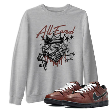 Sneaker match tees – Sneaker Tees To Match Dunk Low Football Shoes – All Earned Tee Heather Grey 1