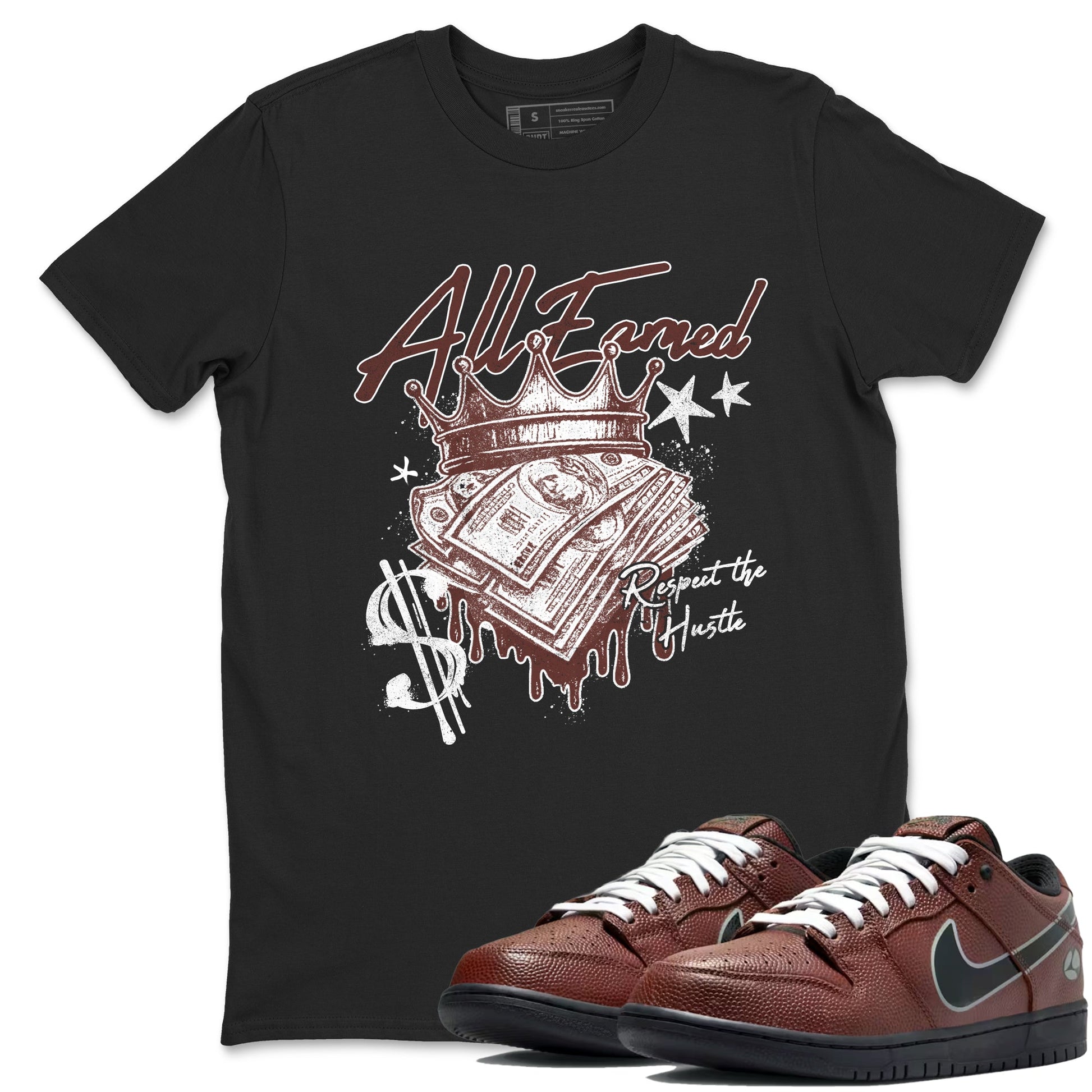 Sneaker match tees – Sneaker Tees To Match Dunk Low Football Shoes – All Earned Tee Black 1