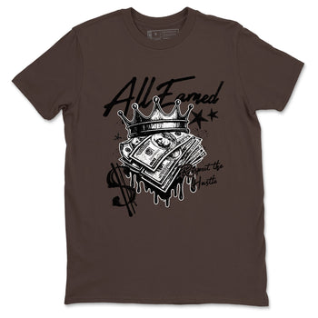 Sneaker match tees – Sneaker Tees To Match Dunk Low Football Shoes – All Earned Tee Dark Chocolate 2