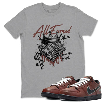 Sneaker match tees – Sneaker Tees To Match Dunk Low Football Shoes – All Earned Tee Heather Grey 1