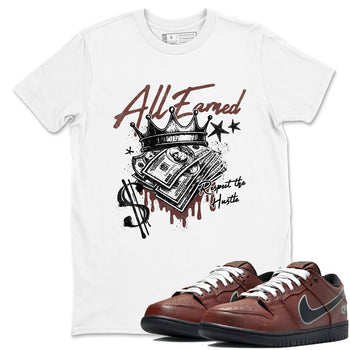 Sneaker match tees – Sneaker Tees To Match Dunk Low Football Shoes – All Earned Tee White 1