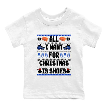 Air Foamposite One Royal t shirts to match sneakers Special Christmas Shirts All I Want For Christmas Is Shoes sneaker match tees Foams One Royal sneaker match tee SNRT Sneaker Tees Youth Baby White 2 tee