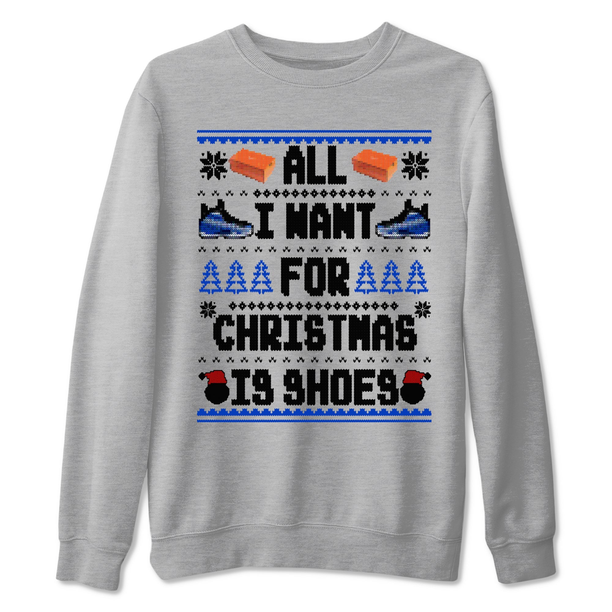 Air Foamposite One Royal t shirts to match sneakers Special Christmas Shirts All I Want For Christmas Is Shoes sneaker match tees Foams One Royal sneaker match tee SNRT Sneaker Tees unisex cotton Heather Grey 2 shirts
