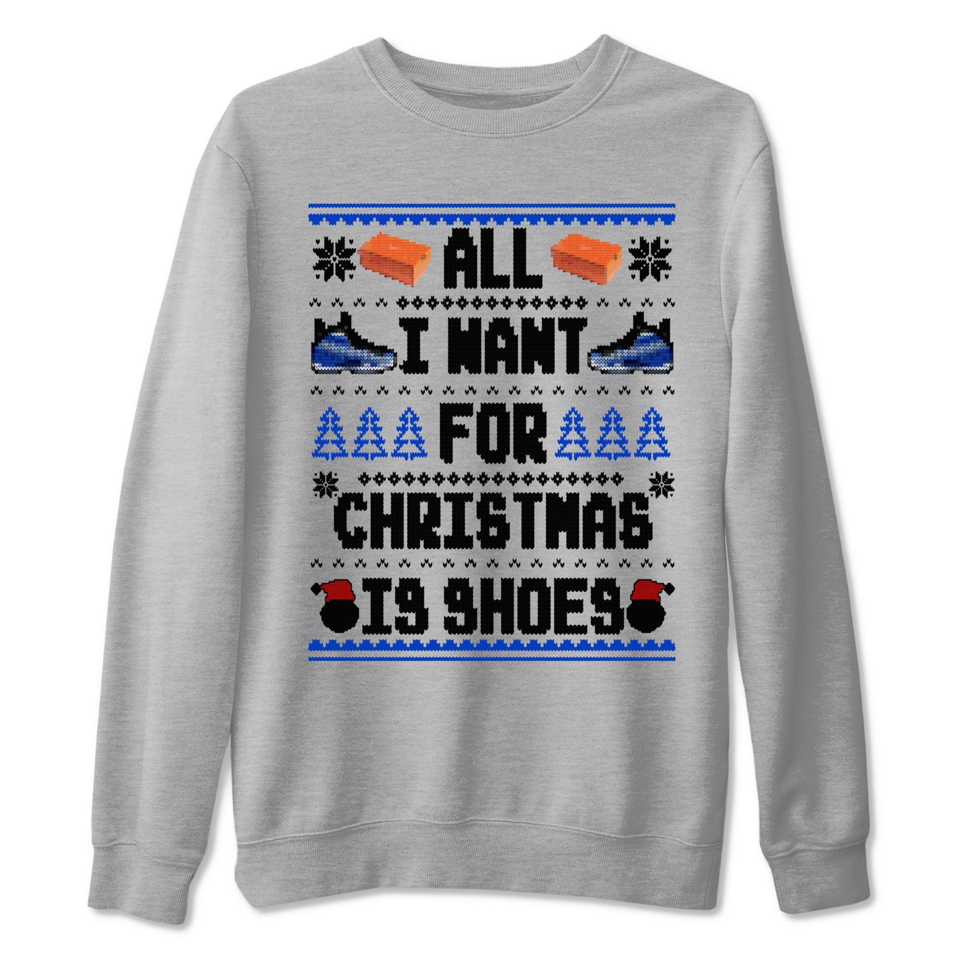 Air Foamposite One Royal t shirts to match sneakers Special Christmas Shirts All I Want For Christmas Is Shoes sneaker match tees Foams One Royal sneaker match tee SNRT Sneaker Tees unisex cotton Heather Grey 2 shirts