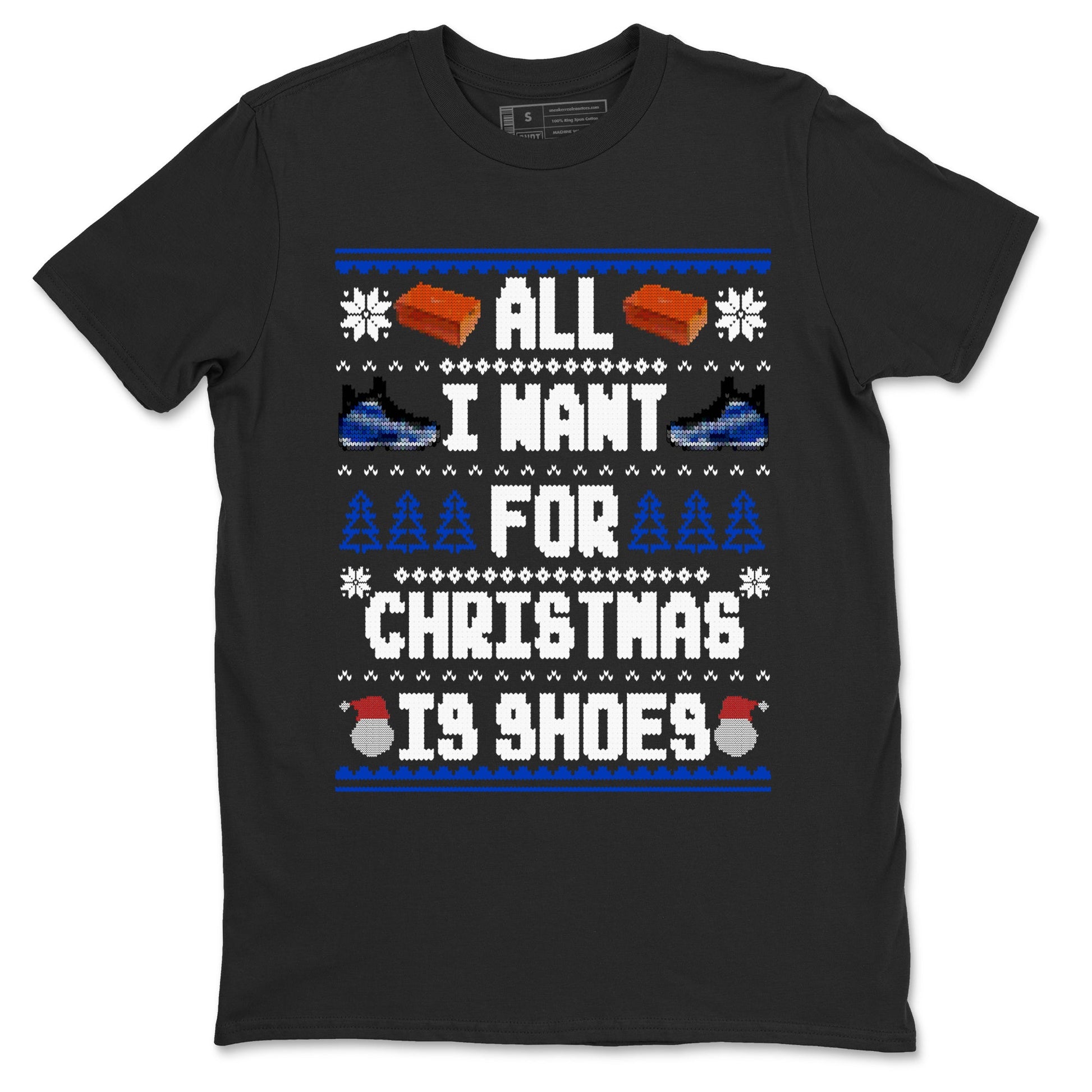 Air Foamposite One Royal t shirts to match sneakers Special Christmas Shirts All I Want For Christmas Is Shoes sneaker match tees Foams One Royal sneaker match tee SNRT Sneaker Tees unisex cotton Black 2 shirts