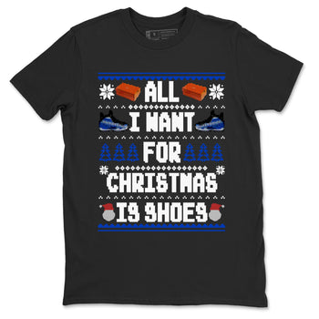 Air Foamposite One Royal t shirts to match sneakers Special Christmas Shirts All I Want For Christmas Is Shoes sneaker match tees Foams One Royal sneaker match tee SNRT Sneaker Tees unisex cotton Black 2 shirts