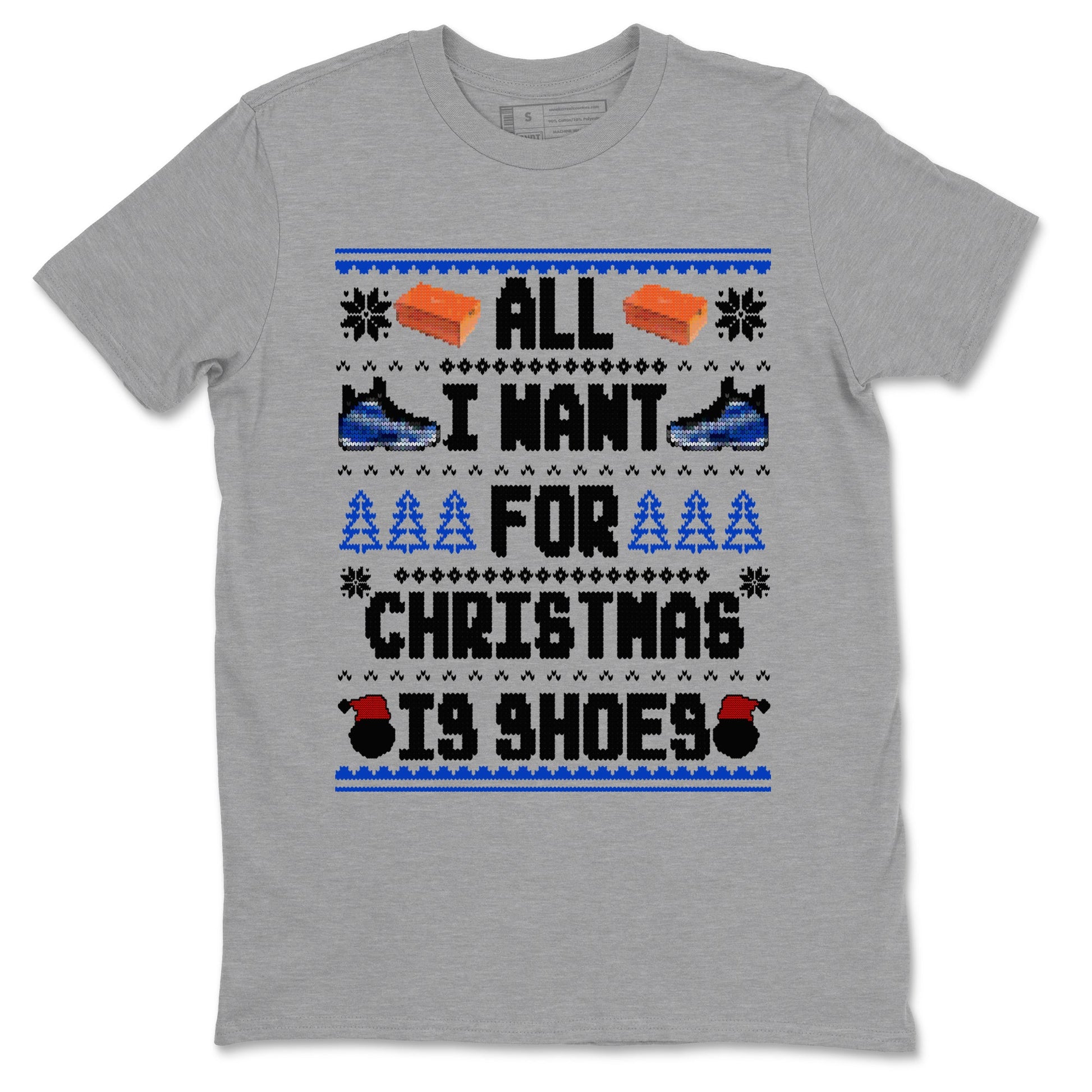 Air Foamposite One Royal t shirts to match sneakers Special Christmas Shirts All I Want For Christmas Is Shoes sneaker match tees Foams One Royal sneaker match tee SNRT Sneaker Tees unisex cotton Heather Grey 2 shirts