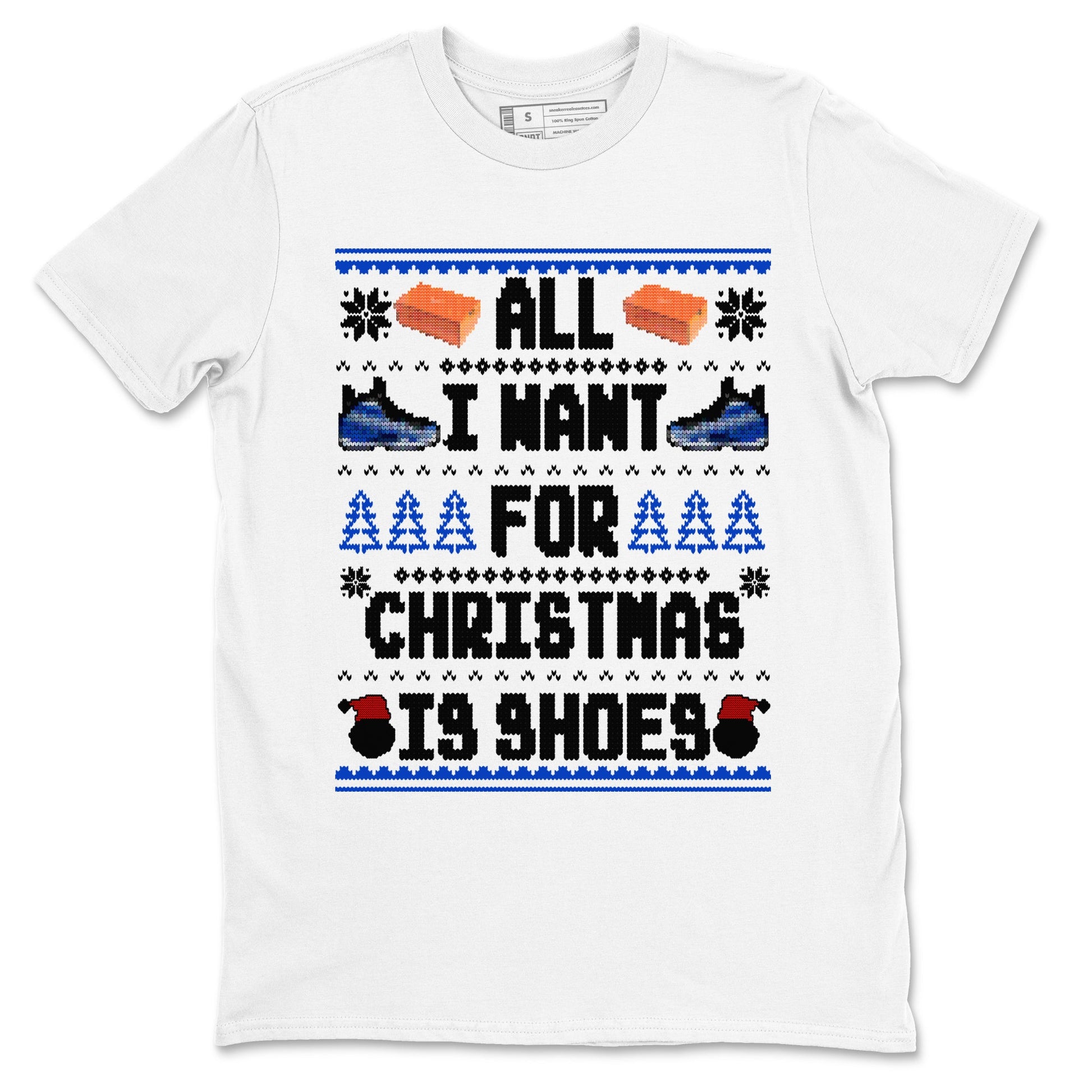 Air Foamposite One Royal t shirts to match sneakers Special Christmas Shirts All I Want For Christmas Is Shoes sneaker match tees Foams One Royal sneaker match tee SNRT Sneaker Tees unisex cotton White 2 shirts