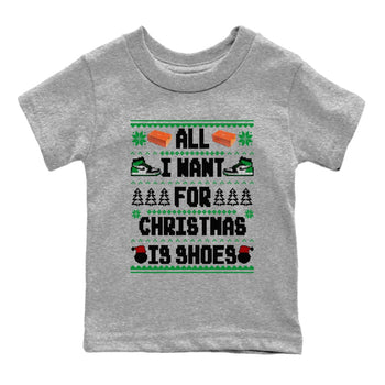 Air Jordan 1 Celtics t shirts to match sneakers Special Christmas Shirts All I Want For Christmas Is Shoes sneaker match tees Jordan 1 High OG Celtics sneaker match tee SNRT Sneaker Tees Youth Baby Heather Grey 2 tee