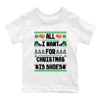 Air Jordan 1 Celtics t shirts to match sneakers Special Christmas Shirts All I Want For Christmas Is Shoes sneaker match tees Jordan 1 High OG Celtics sneaker match tee SNRT Sneaker Tees Youth Baby White 2 tee