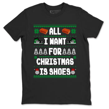 Air Jordan 1 Celtics t shirts to match sneakers Special Christmas Shirts All I Want For Christmas Is Shoes sneaker match tees Jordan 1 High OG Celtics sneaker match tee SNRT Sneaker Tees unisex cotton Black 2 shirts