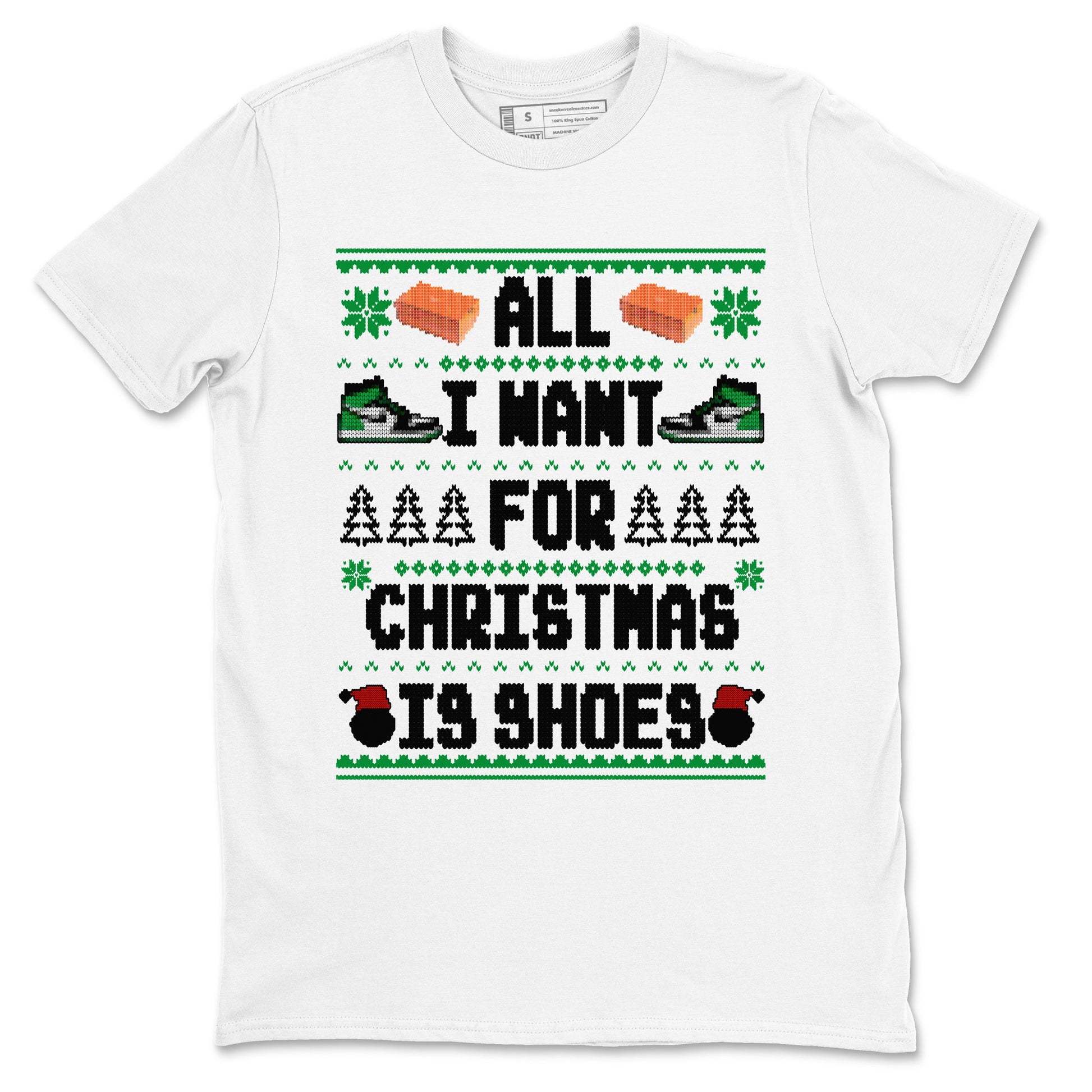 Air Jordan 1 Celtics t shirts to match sneakers Special Christmas Shirts All I Want For Christmas Is Shoes sneaker match tees Jordan 1 High OG Celtics sneaker match tee SNRT Sneaker Tees unisex cotton White 2 shirts