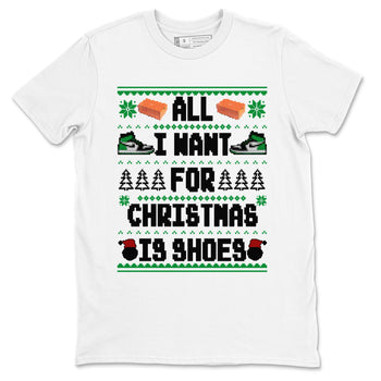 Air Jordan 1 Celtics t shirts to match sneakers Special Christmas Shirts All I Want For Christmas Is Shoes sneaker match tees Jordan 1 High OG Celtics sneaker match tee SNRT Sneaker Tees unisex cotton White 2 shirts