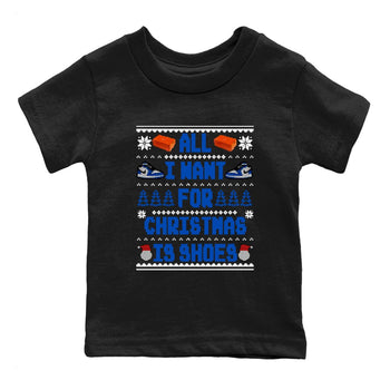 1s Game Royal shirts to match jordans All I Want For Christmas Is Shoes sneaker match tees Air Jordan 1 Retro Low OG Game Royal match shoes to clothes SNRT Sneaker Tees Youth Baby Black 2 tee